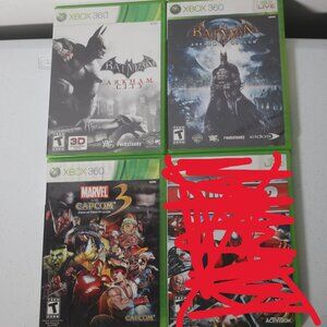 Xbox 360 Superhero Bundle Lot: Batman Arkham, MvC3 Lot of 3